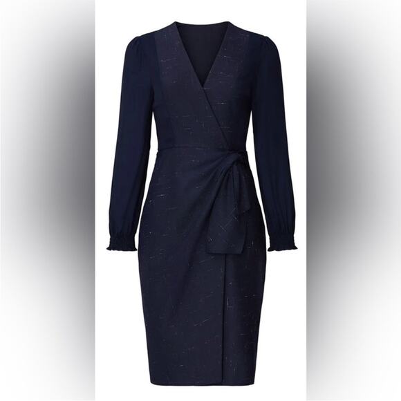 Rebecca Taylor Dresses & Skirts - Rebecca Taylor Navy Cross Hatch Dress-Size 10